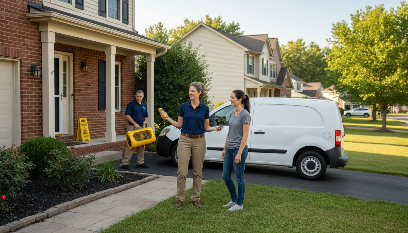 Residential water damage restoration in Danvers, IL